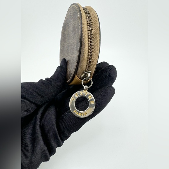 Celine Macadam Zip Coin Pouch Round with Zipper Pull - Picture 7 of 10